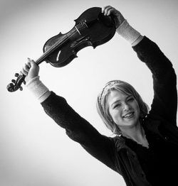 Maria with one of Frank Eickmeyer's violins