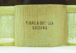 The stamp of guarantee genuinr Francesco Dalla Quercia, Liuteria